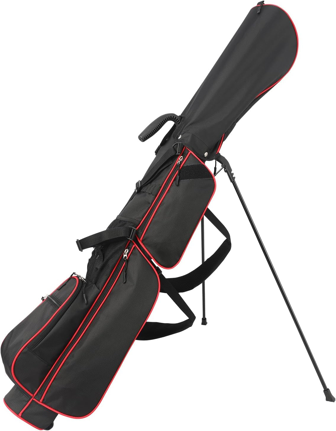 Golf Stand Bag, Lightweight Sunday Golf Bag with Rain Cover and Shoulder Strap, Portable Pitch N Putt Golf Bag, Golf Bags for Men & Womens (2 Way-Red)