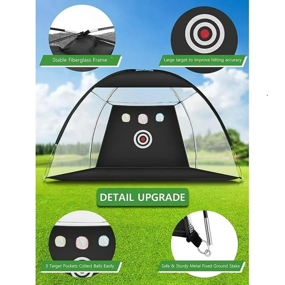 Golf Practice Net, 10X7Ft Golf Hitting Aids Nets with Targets, Carry Bag for Backyard Driving