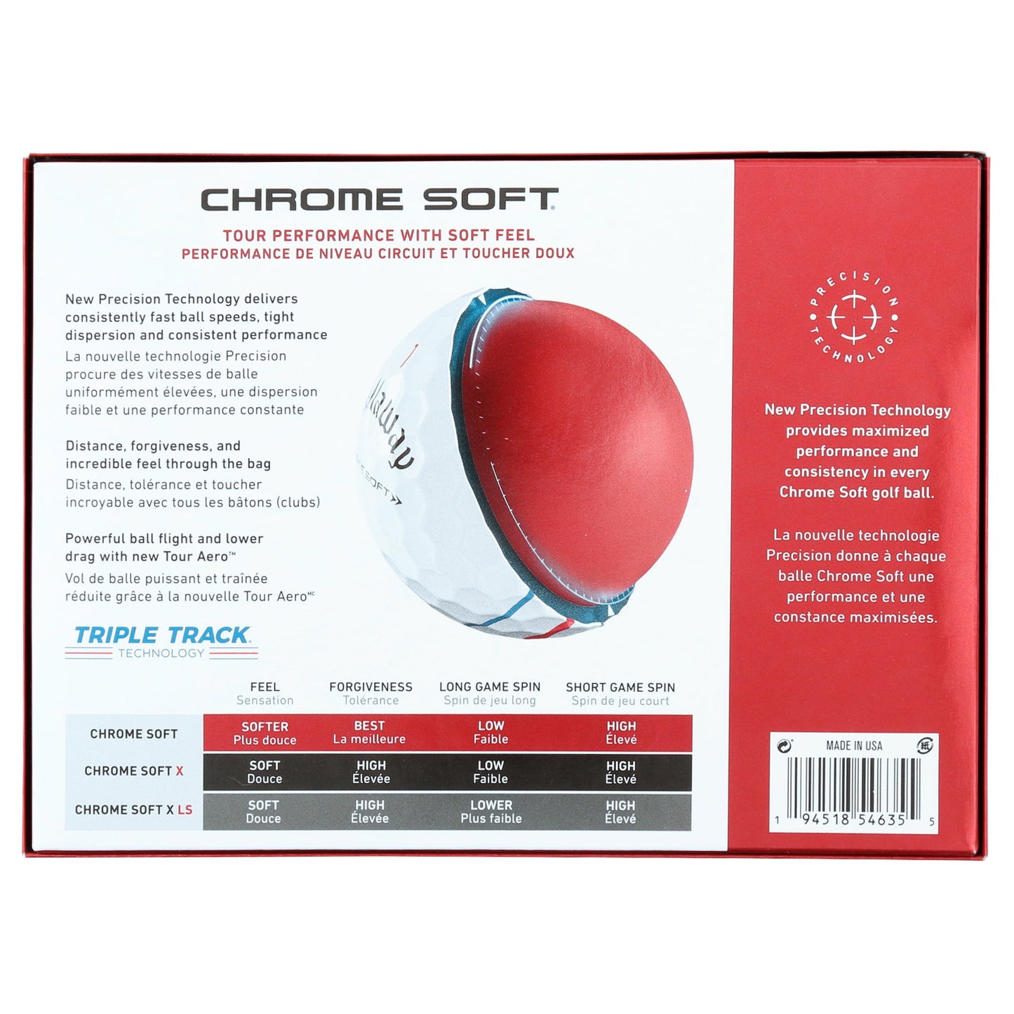 Chrome Soft 22 Triple Track Golf Balls 12Pk White