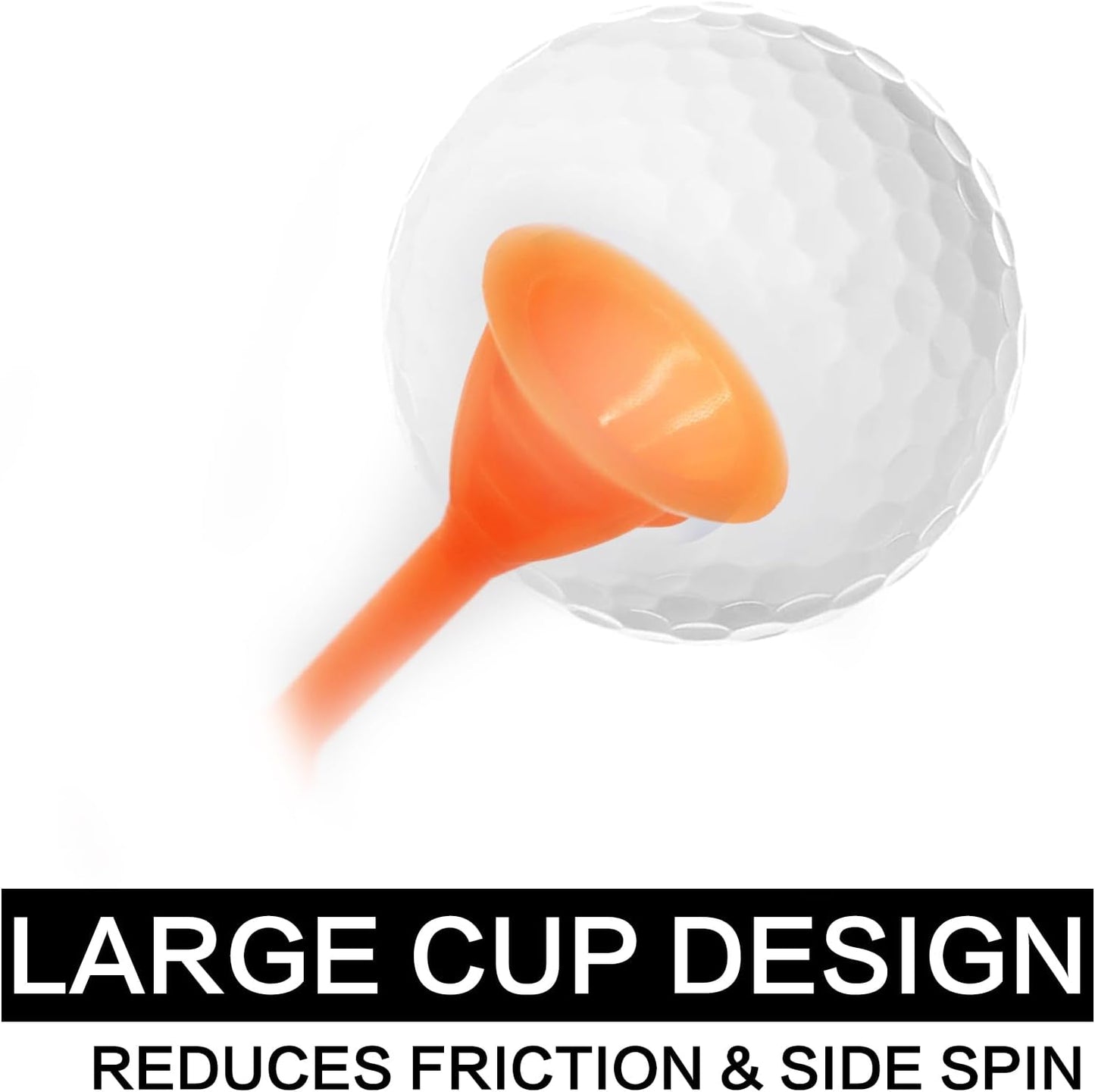 Golf Tees Plastic 3 1/4 Inch Upgrade Unbreakable Bulk 30 Pack Reduce Friction Side Spin Durable Stable 83 Mm Long Tee for Golfer Practice