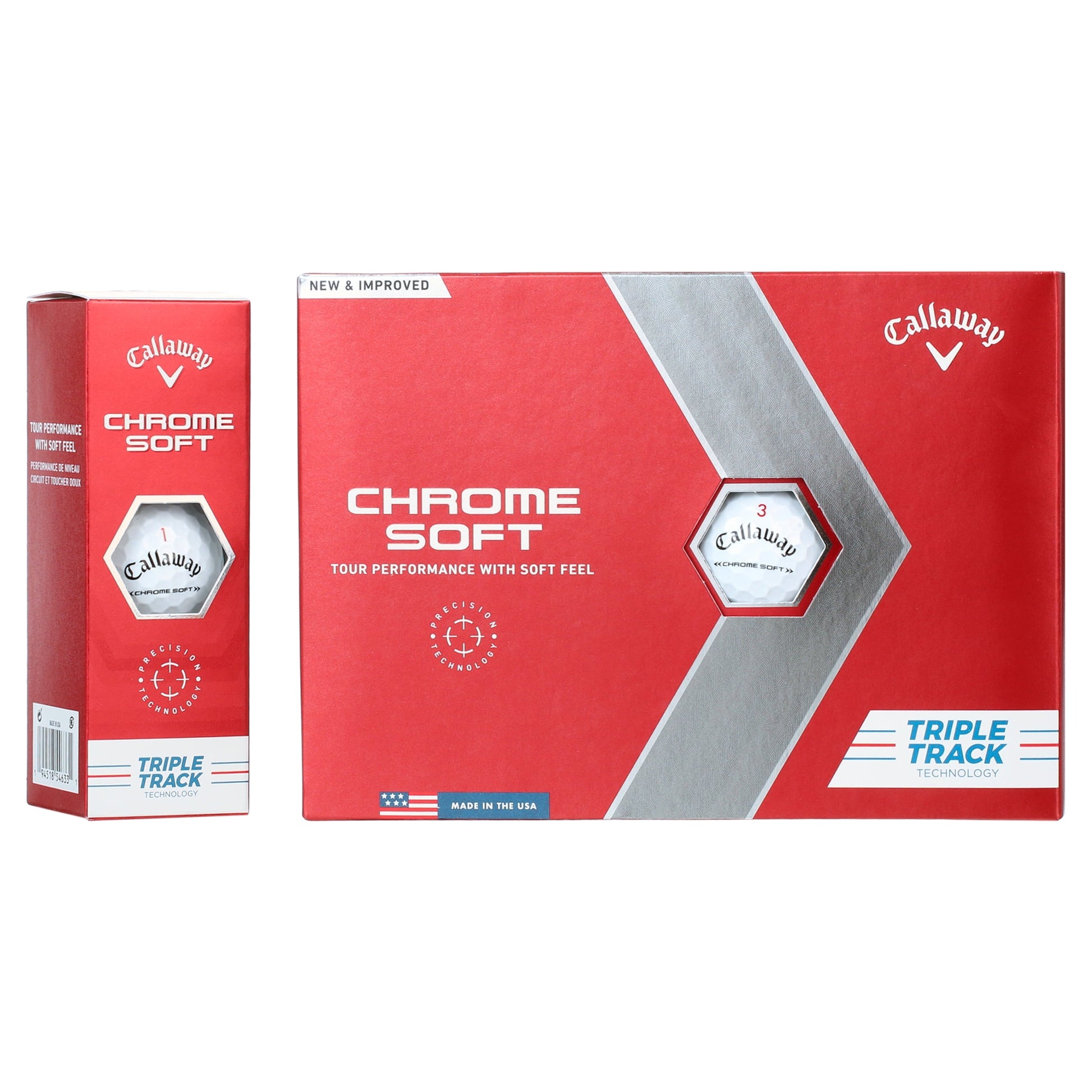 Chrome Soft 22 Triple Track Golf Balls 12Pk White