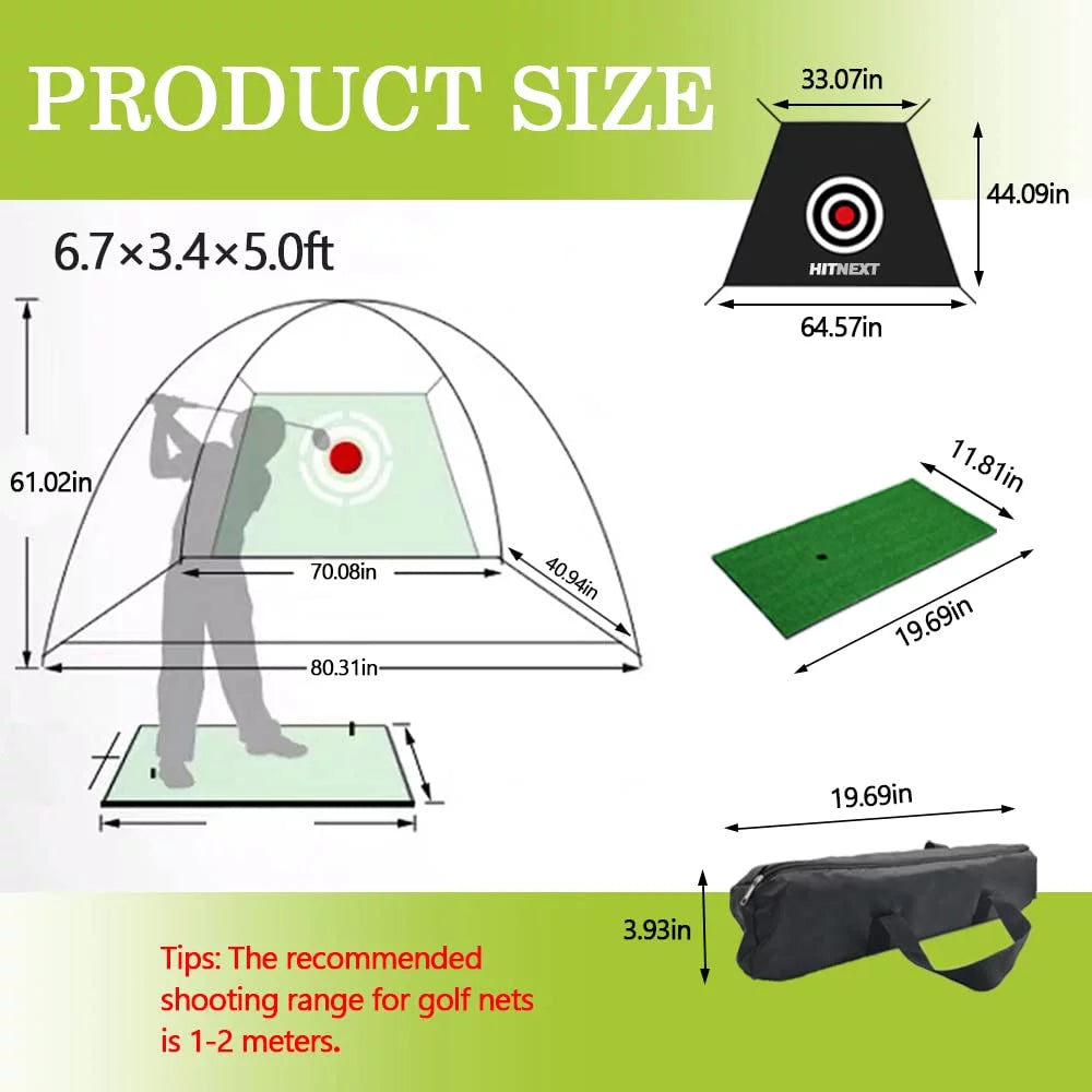 Golf Practice Nets , Golf Hitting Net Training with Turf, Target Pockets for Outdoor Yard