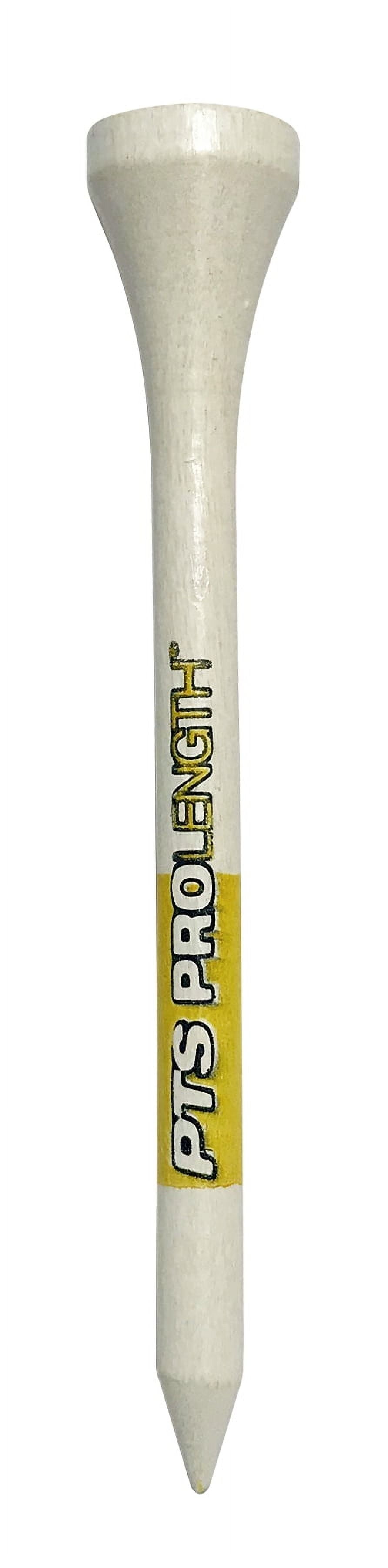 Pride Professional Prolength Wood Golf Tee, 2-3/4 Inch, Yellow/White, 100 Count