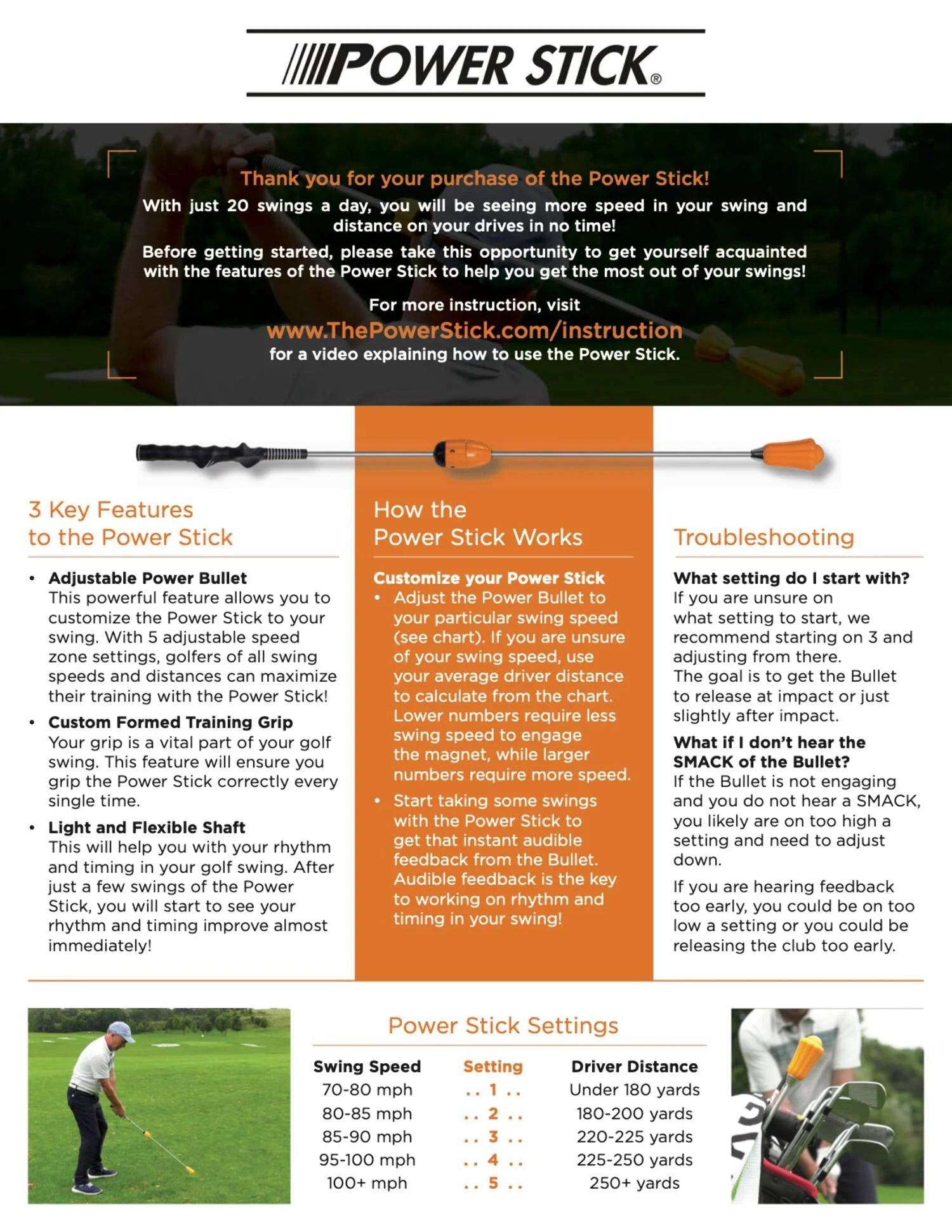 Golf Distance Training Aid - Increase Swing Speed and Develop Lag for More Power