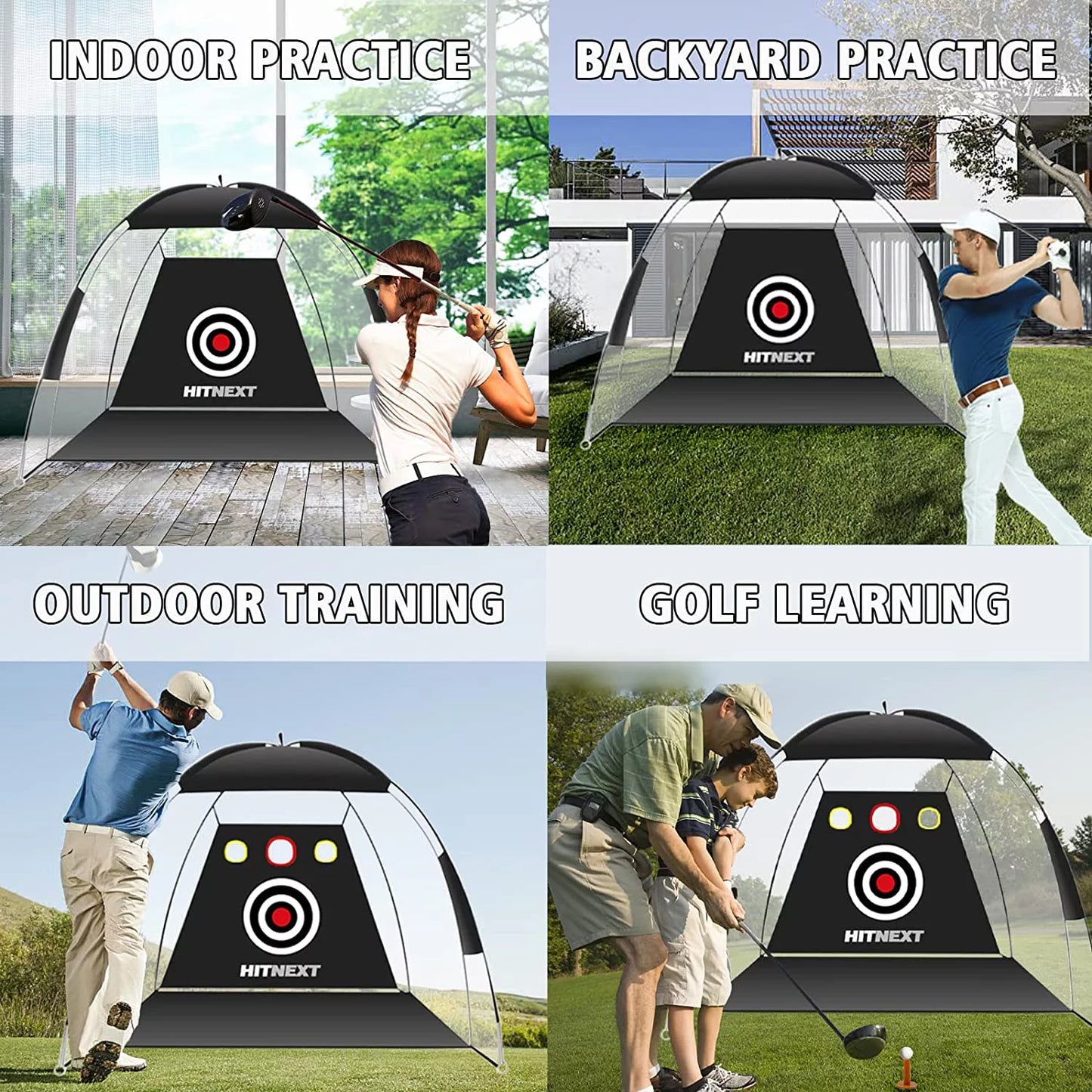 Golf Practice Nets , Golf Hitting Net Training with Turf, Target Pockets for Outdoor Yard