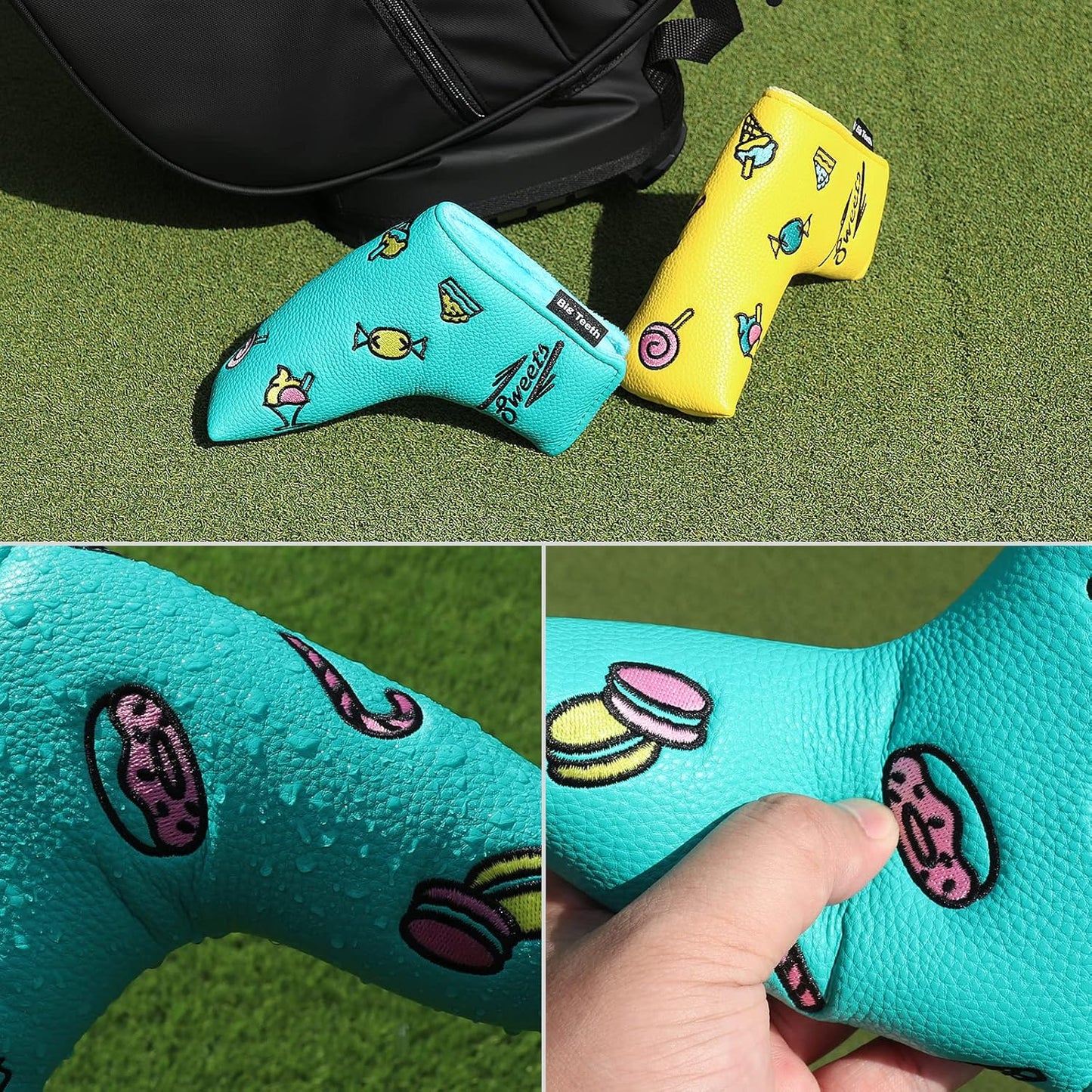 Golf Blade Putter Cover Headcover Club Protector Magnetic Bar Closure, Sweet Candy Putter Headcover Blade Putter Headcover for Scotty Cameron Taylormade Odyssey