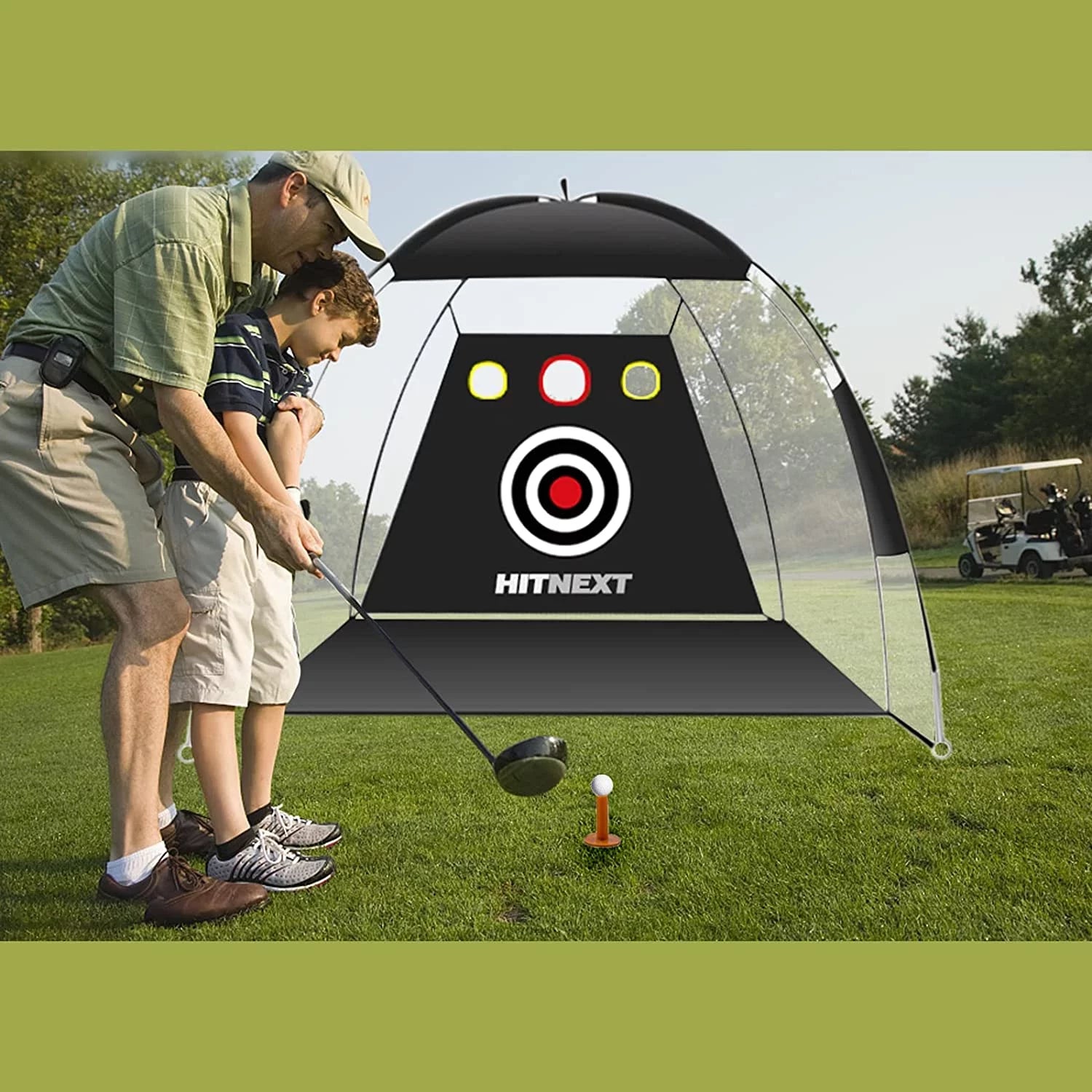 Golf Practice Nets , Golf Hitting Net Training with Turf, Target Pockets for Outdoor Yard